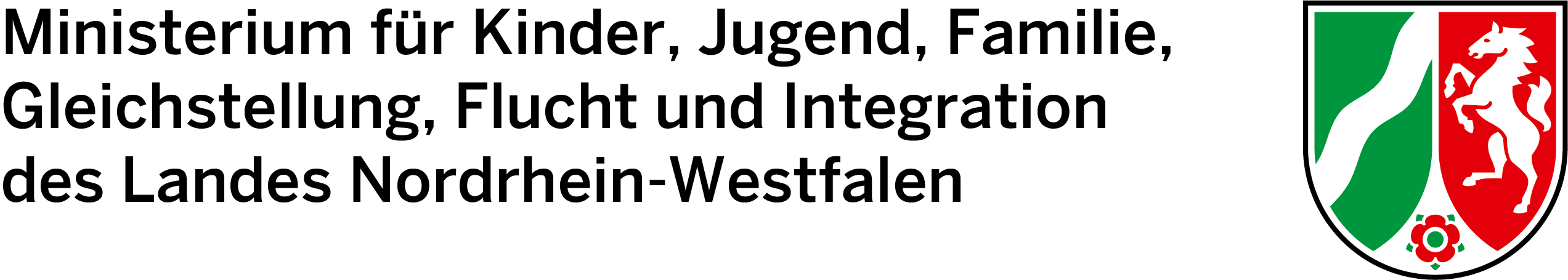 Logo des Ministeriums für Kinder, Jugend, Familie, Gleichstellung, Flucht und Integration des Landes NRW