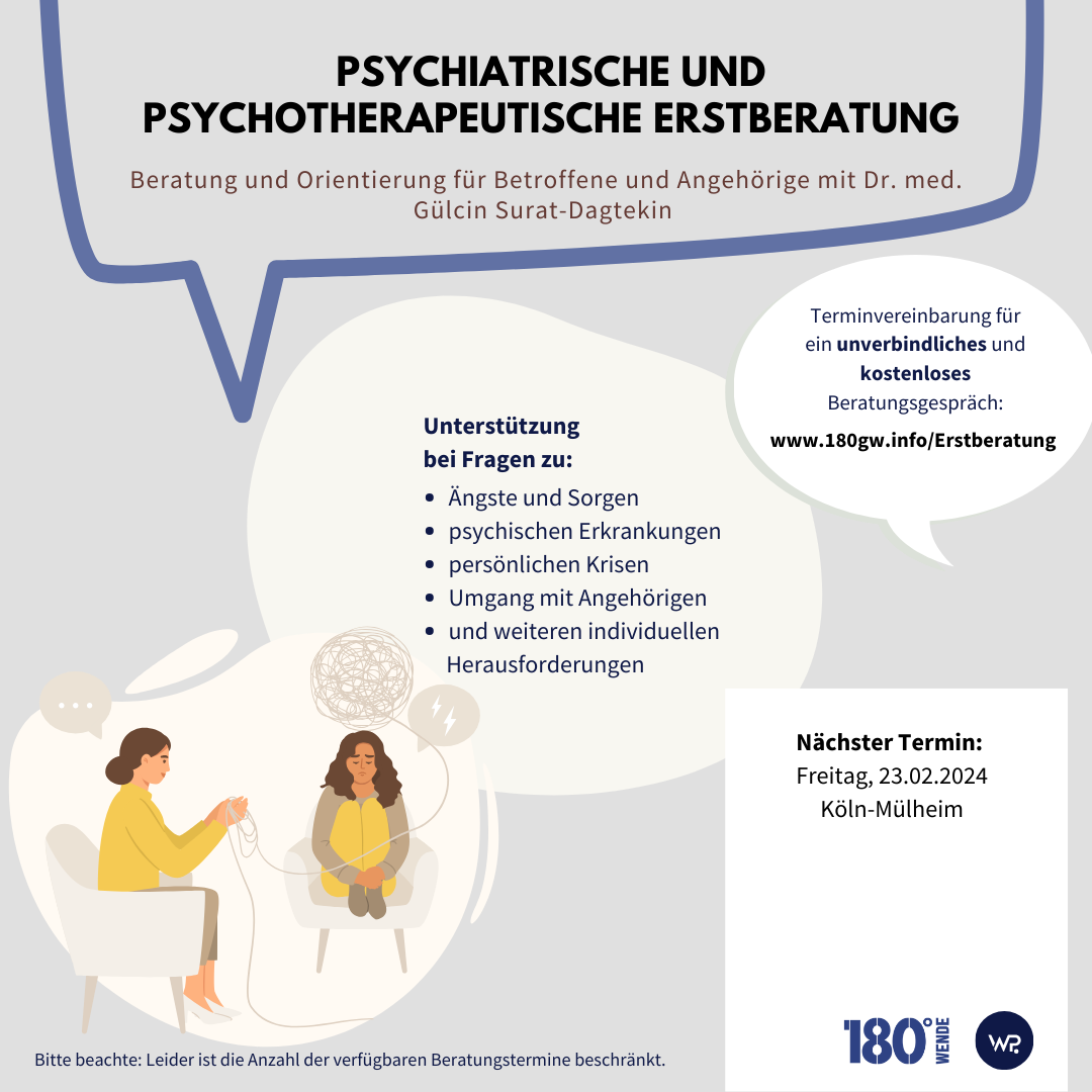 Flyer für die Psychologischen Erstberatung am 24. November 2023.